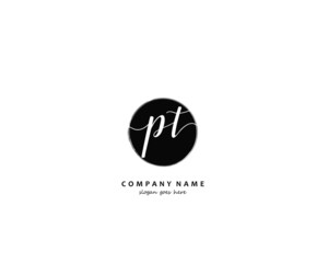 PT Initial handwriting logo vector