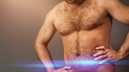 very hairy male body