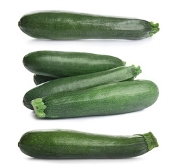 Delicious grilled zucchini slice on white background