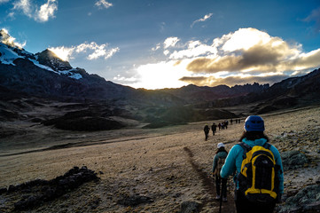 hiking in the mountains 