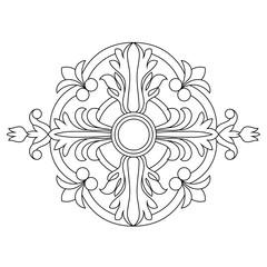 Black vintage baroque ornament, corner. Retro pattern antique style acanthus.Black vintage baroque ornament, corner. Retro pattern antique style acanthus. 