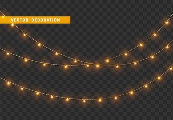 Christmas decorations isolated on transparent background.