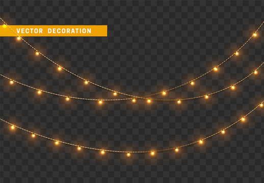 Christmas decorations isolated on transparent background.