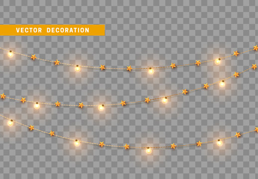 Christmas decorations isolated on transparent background