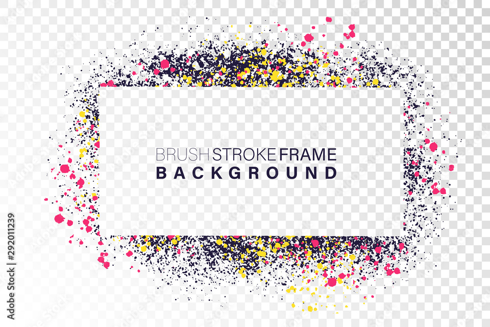 Poster hand drawn grunge frame rectangular shape. various colors splaches with copy space. abstract artisti