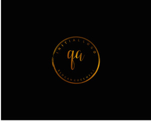 QA Initial handwriting logo vector