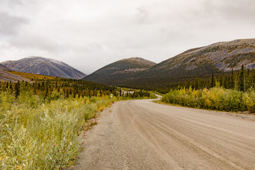 Dempster Highway crossing through Ogilvie Mountains