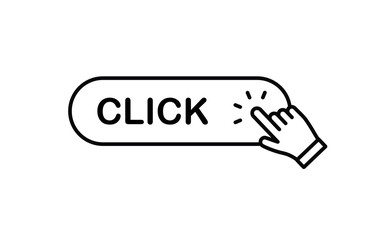 Hand clicking icon on click button.