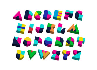 Trendy letters isolated on white background