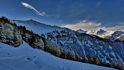 Magnifique paysage des Alpes françaises en hiver