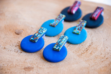 Geometry earrings. Colorful handamde jewelry.