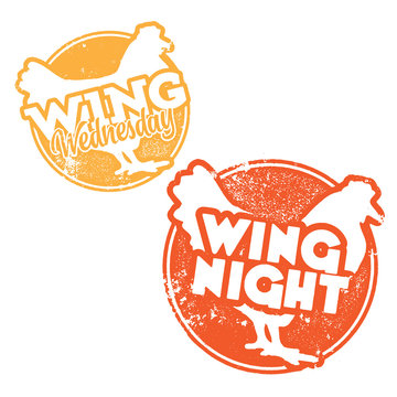 Chicken Wing Wednesday And Wing Night Stamps