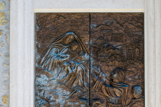 Religious Sculpture at the Church of the Immaculate Conception, Greccio, Italy