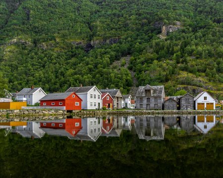 colorful houses in norway