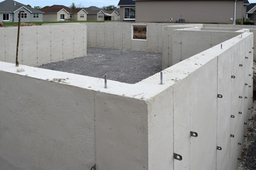 New Home House Construction Concrete Cement Foundation Basement Builders.