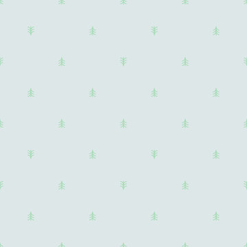 Minimalistic menthol seamless tree pattern