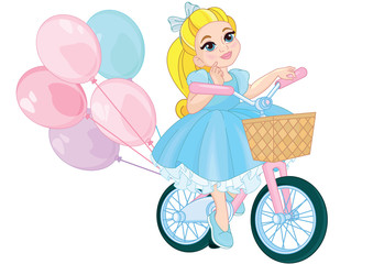 Pretty young girl riding bike