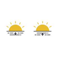Fototapeta premium Sunshine logo sunrise and sunset. Vector graphic illustration