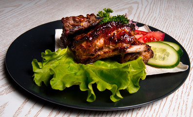 meat chicken dish on a plate for the menu