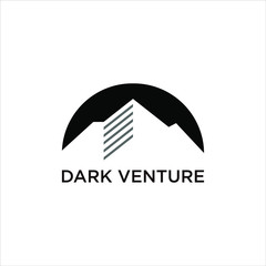 simple black abstract building for venture logo design template