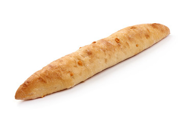 Fresh grissini bread, grispolenta, isolated on white background