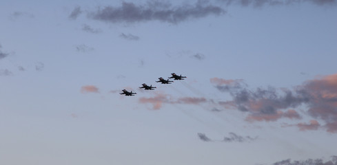 Aviation equipment during training parade