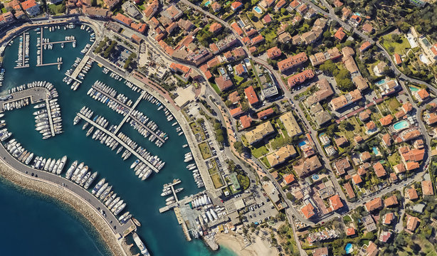Cote d'azur nice from a bird's eye drone