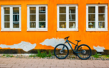 Fototapeta na wymiar Exterior architecture. Facade of building in in Helsingor, Denmark