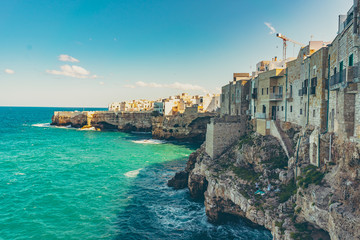 Polignano a Mare , famous Salento city on the Mediterranean sea, Apulia region, Italy