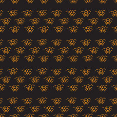 Spiders pattern design. Beetle seamless background. Textile pattern or wrapping paper. Simple insects texture.