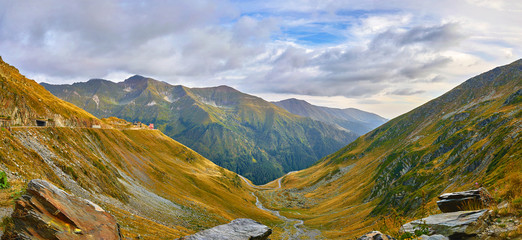 Panoramic mountain road Transfagarasan highway, the most beautiful road in Europe, Romania...