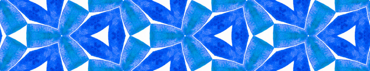 Turquoise blue vintage Seamless Border Scroll. Geo © Begin Again