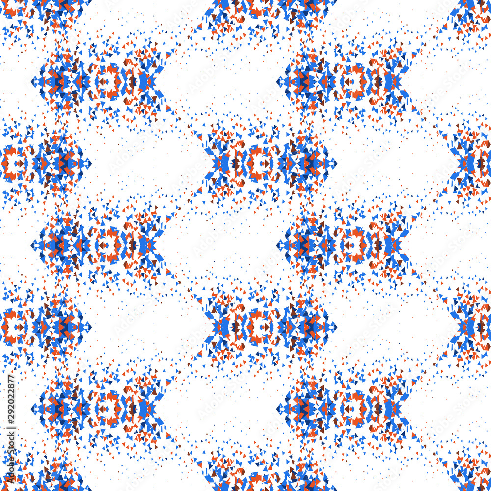 Poster abstract seamless pattern. optical illusion of the movement of geometric shapes.