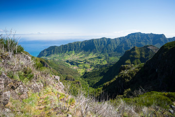 Obraz premium North direction lies the Atlantic Ocean and the Sao Vicente valley