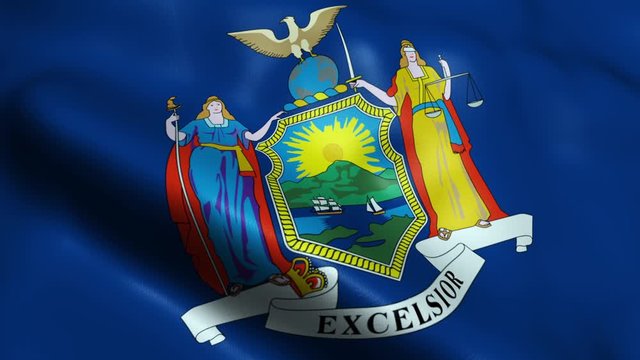 Flag of New York USA City Seamless Looping Waving Animation