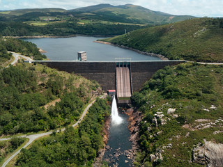 Hydroelectric Power Generation At Dam in Ezaro Spain