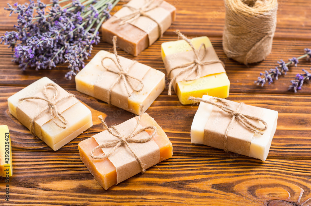 Canvas Prints handmade natural soap with lavander