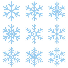 Fototapeta na wymiar Snowflake different icons set. Vector illustrator