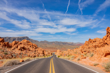 Beautiful landscape around Valley of Fire State Park