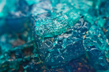 Natural crystal. Crystal background. Macro. Mineral turquoise