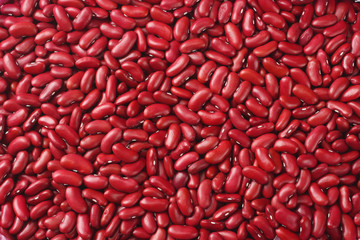 Red kidney bean texture background. top view
