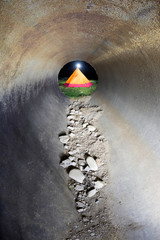 Mountain of trash under the top