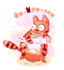 funny bright animals on a colored background