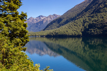 view of Lake Gunn in Fiordland National park
