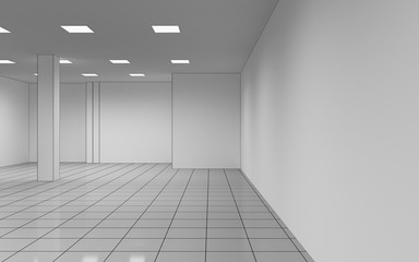 Obraz premium empty pavilion, interior visualization, 3D illustration