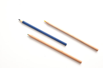 color pencils on a white background