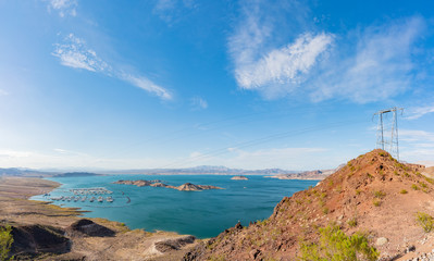 Beautiful landscape around Lake Mead Lakeview Overlook