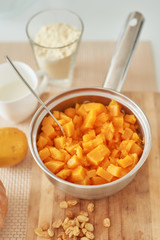 Thanksgiving or Halloween pumpkin porridge