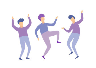vector illustration set of dancing people in a flat style