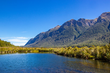 view of Lake Gunn in Fiordland National park